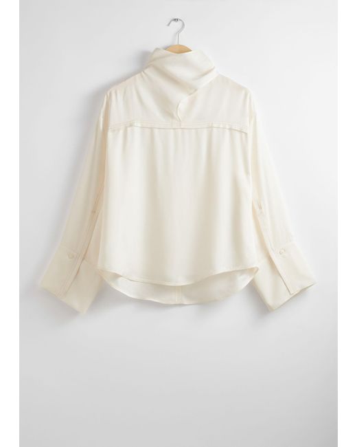 & Other Stories White Cowl Neck Shirt