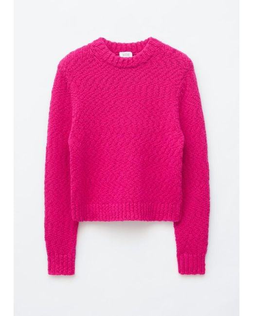 & Other Stories Red Wool-Cotton Bouclé Jumper