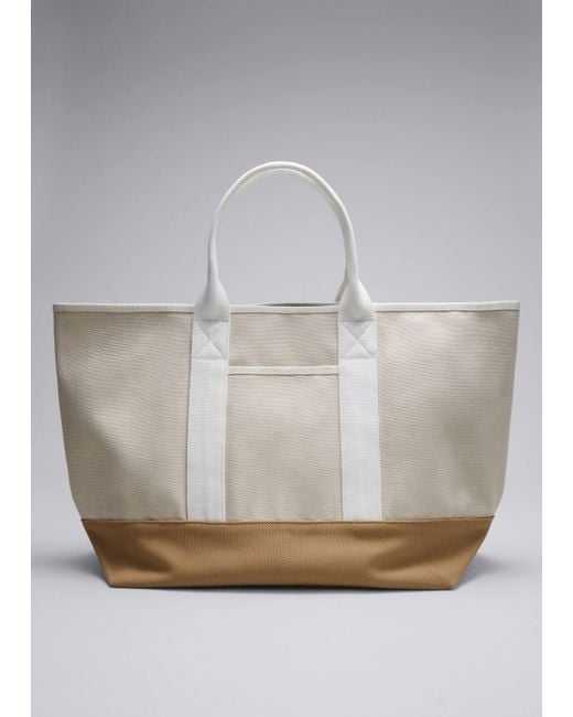 & Other Stories Gray Large Canvas Tote