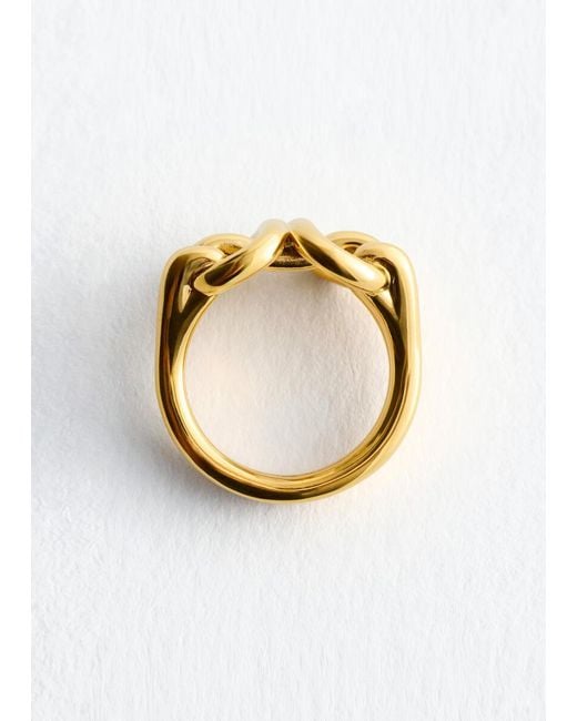 & Other Stories White Interlocking Loop Ring