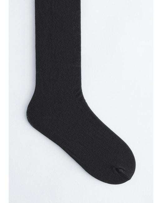 & Other Stories Black Sheer Lace Tights