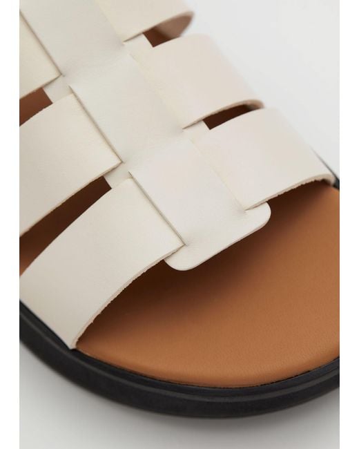 & Other Stories White Fisherman Leather Sandals