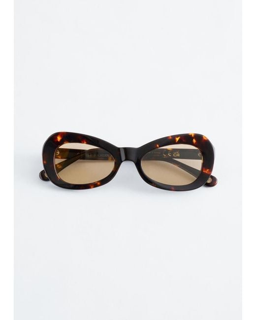 & Other Stories Black Oval Cat-Eye Sunglasses