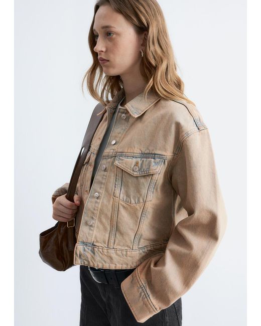 & Other Stories White Cropped Overdye Denim Jacket