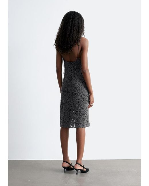 & Other Stories White Lace Midi Dress