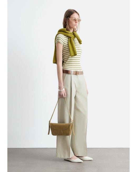 & Other Stories White Pleated Trousers