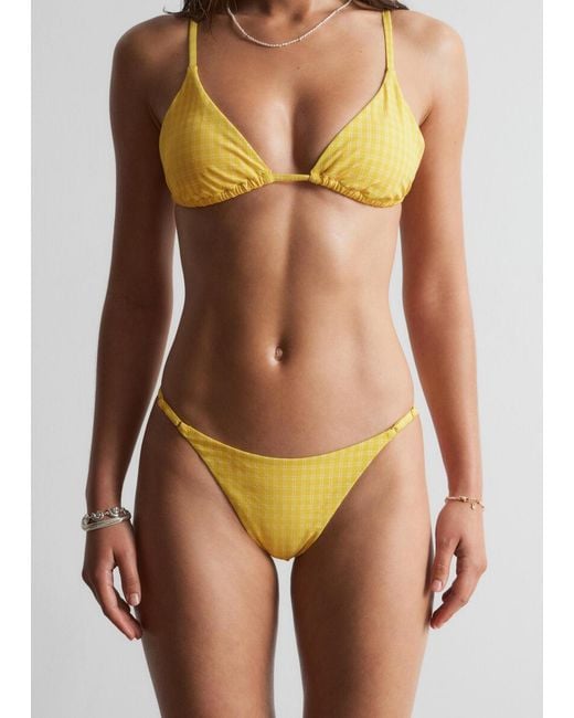& Other Stories Brown Buckle-Detail Bikini Briefs