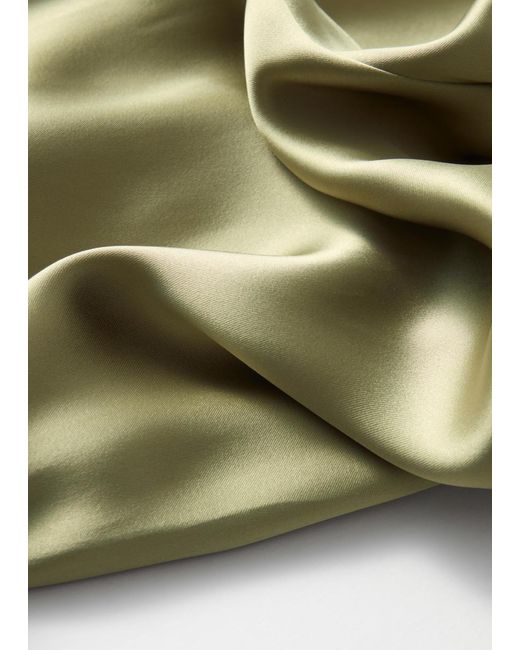 & Other Stories Green Satin Pull-On Shorts