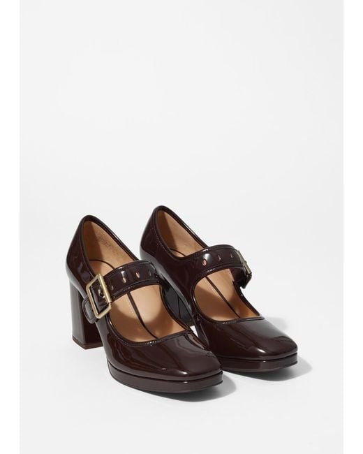 & Other Stories White Mary-Jane Leather Pumps