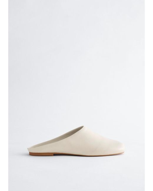 & Other Stories Natural Leather Slip‑On Mules