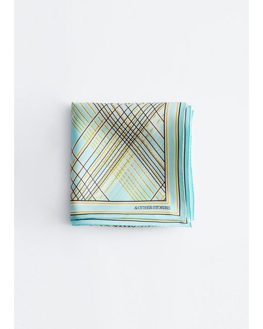 & Other Stories White Printed Silk Scarf