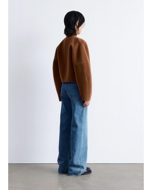 & Other Stories Blue Wool Doublé Jacket
