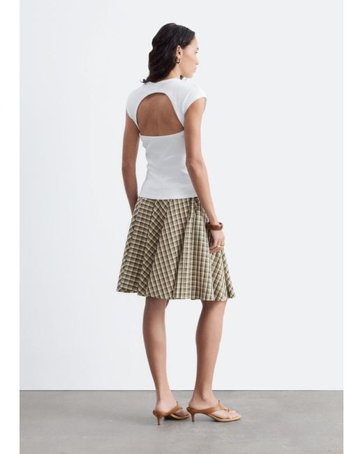 & Other Stories White Open-Back Ribbed Top