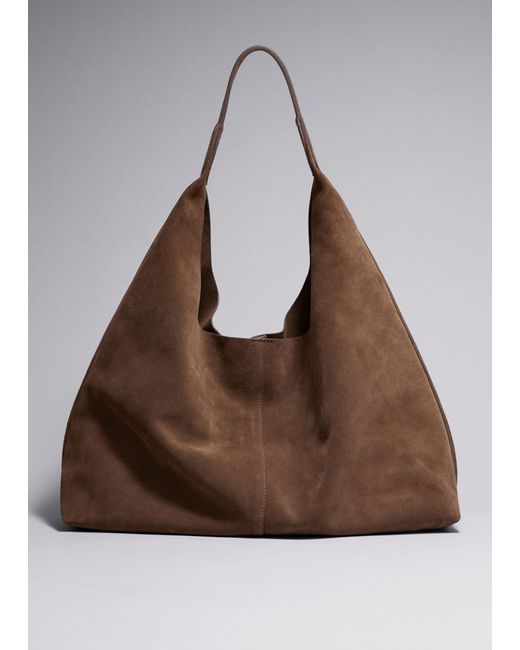 & Other Stories Brown Large Suede Tote