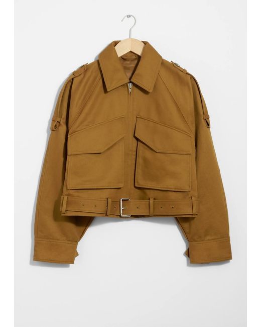 & Other Stories Natural Belted Patch-Pocket Jacket