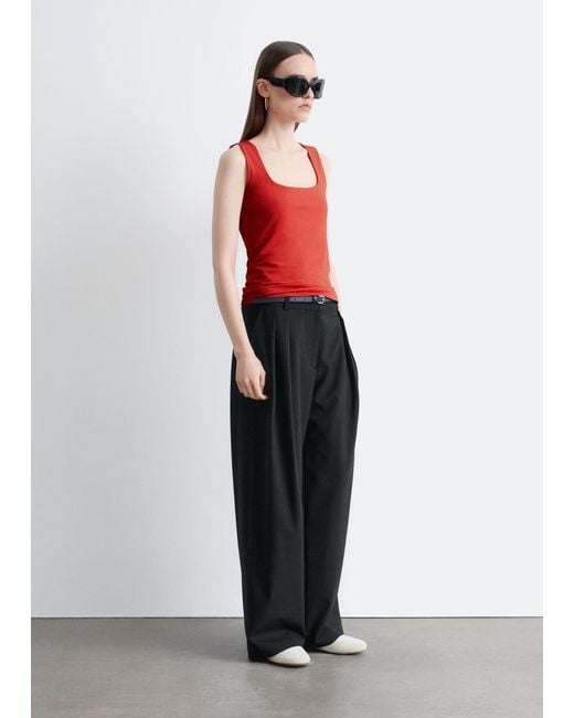 & Other Stories White Square-Neck Tank Top