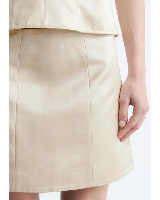 & Other Stories Natural Satin Mini Skirt