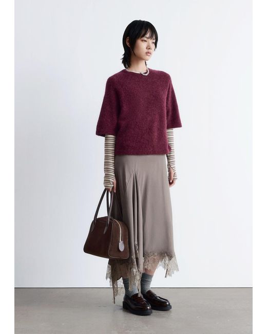 & Other Stories Red Alpaca-Blend Knitted Top