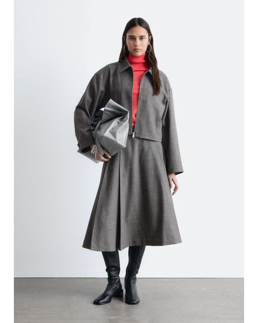 & Other Stories Gray Short Wool Jacket
