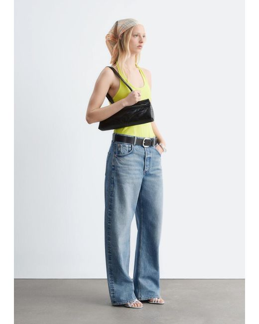 & Other Stories Blue Halter-Neck Jersey Bodysuit