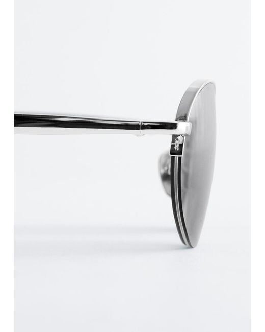 & Other Stories Brown Round Wire-Frame Sunglasses