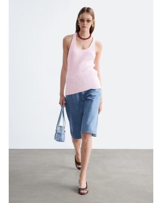 & Other Stories White Cotton Racerback Top