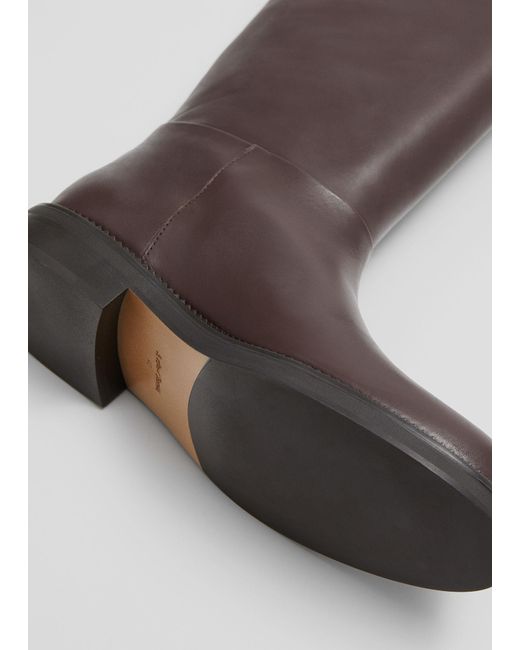 & Other Stories Brown Leather Riding Boots