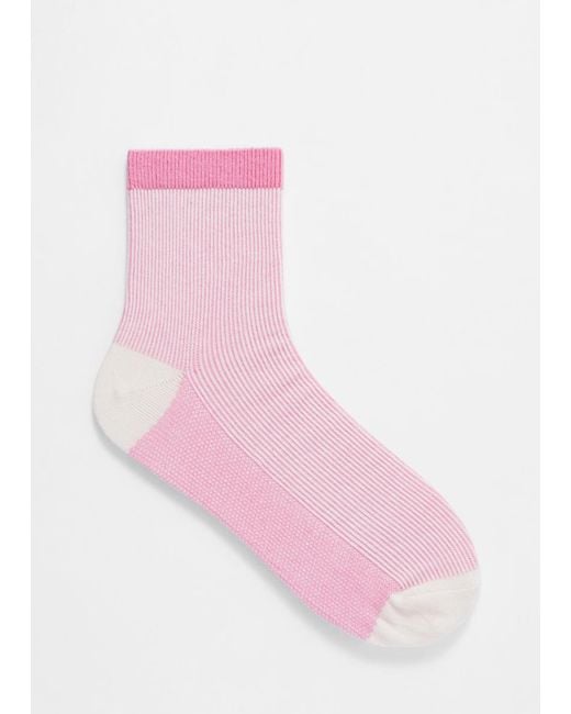 & Other Stories Pink Striped Socks