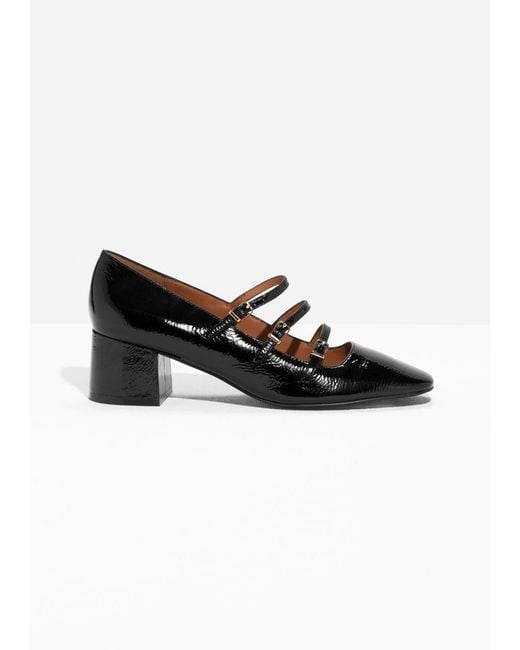 & Other Stories Black Mary-jane Buckle Strap Heels