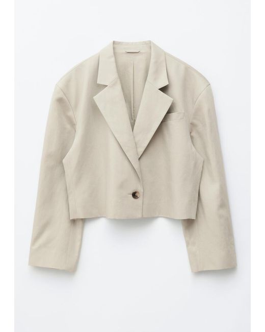 & Other Stories Natural Cropped Oversized Blazer