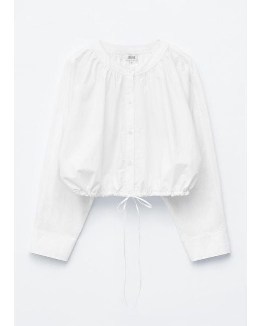 & Other Stories White Gathered Cotton Blouse