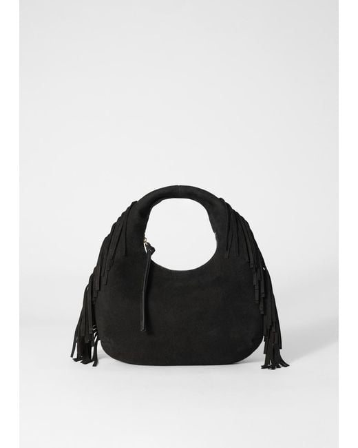 & Other Stories Black Kleine Tasche Aus Veloursleder Mit Fransen