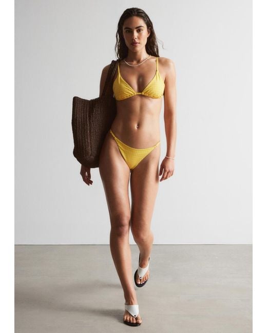 & Other Stories Brown Buckle-Detail Bikini Briefs
