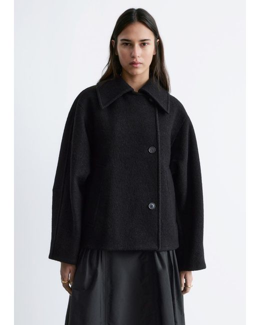 & Other Stories White Oversized Wool Jacket