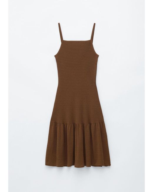 & Other Stories Brown Knitted Midi Dress