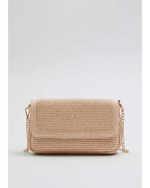 & Other Stories Natural Straw Flap Bag