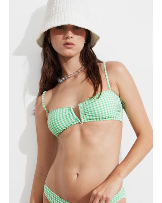 & Other Stories Green Waffle Bucket Hat