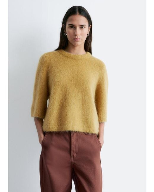 & Other Stories Yellow Mohair-Blend Knitted T-Shirt