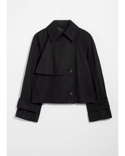 & Other Stories Black Short Trench Coat Jacket
