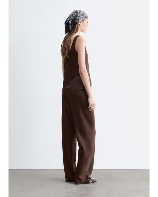 & Other Stories Brown Scoop Neck Tank Top