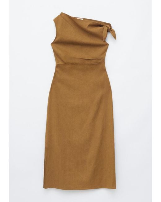 & Other Stories White Asymmetric Midi Dress