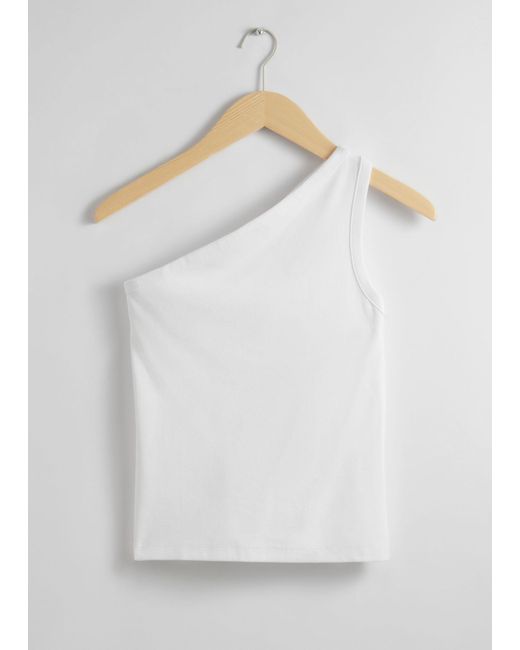 & Other Stories White One-Shoulder-Tanktop