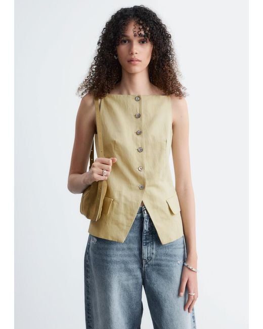 & Other Stories Natural Tailored Vest Top