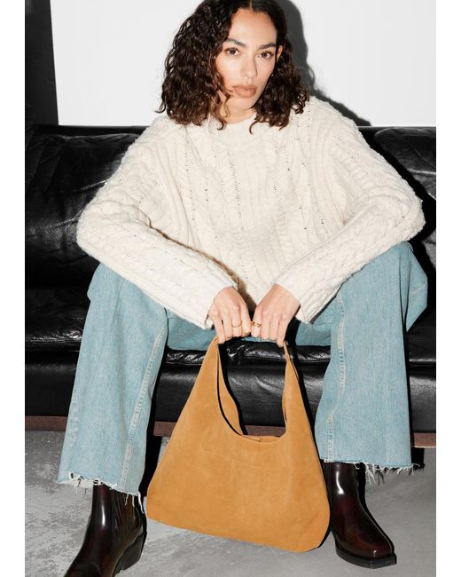 “& Other Stories” Classic Suede Tote Classic Suede Tote Bag - Brown - Totes - & Other Stories