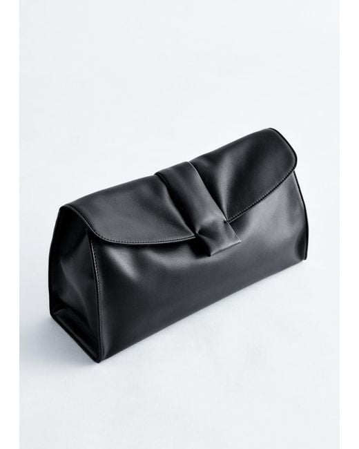 & Other Stories Black Soft Leather Clutch