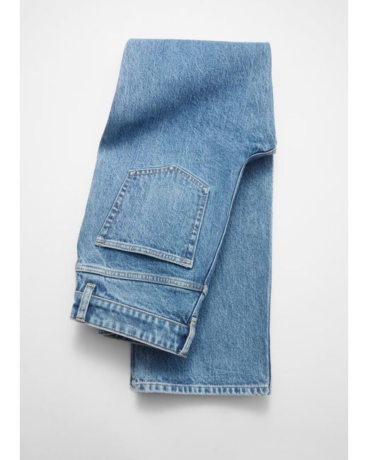 & Other Stories Blue High-Waist Straight-Leg Jeans