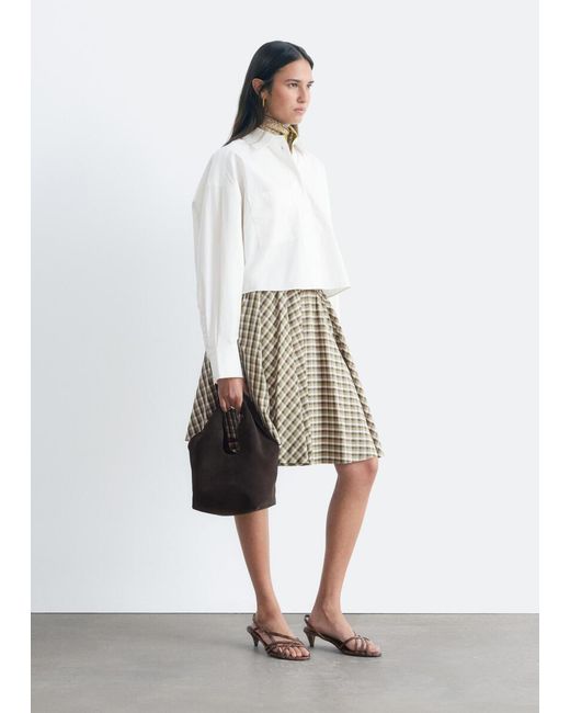 & Other Stories White Cropped Cotton Twill Shirt