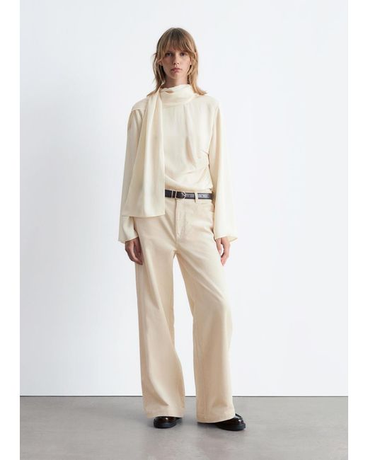 & Other Stories White Flared Corduroy Trousers