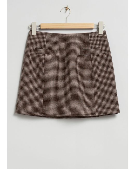 & Other Stories Gray A-line Mini Skirt