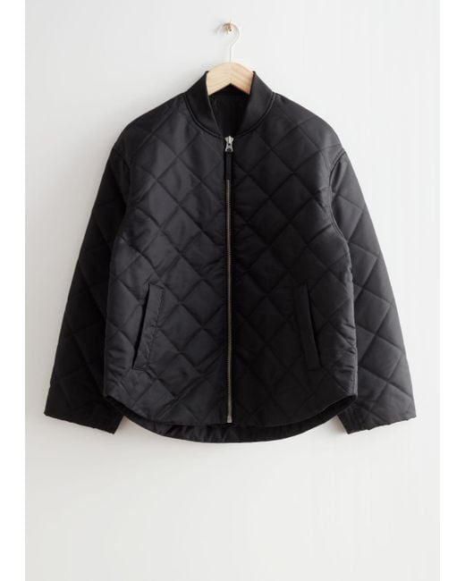 & Other Stories Oversized Quilted Jacket in Black Lyst